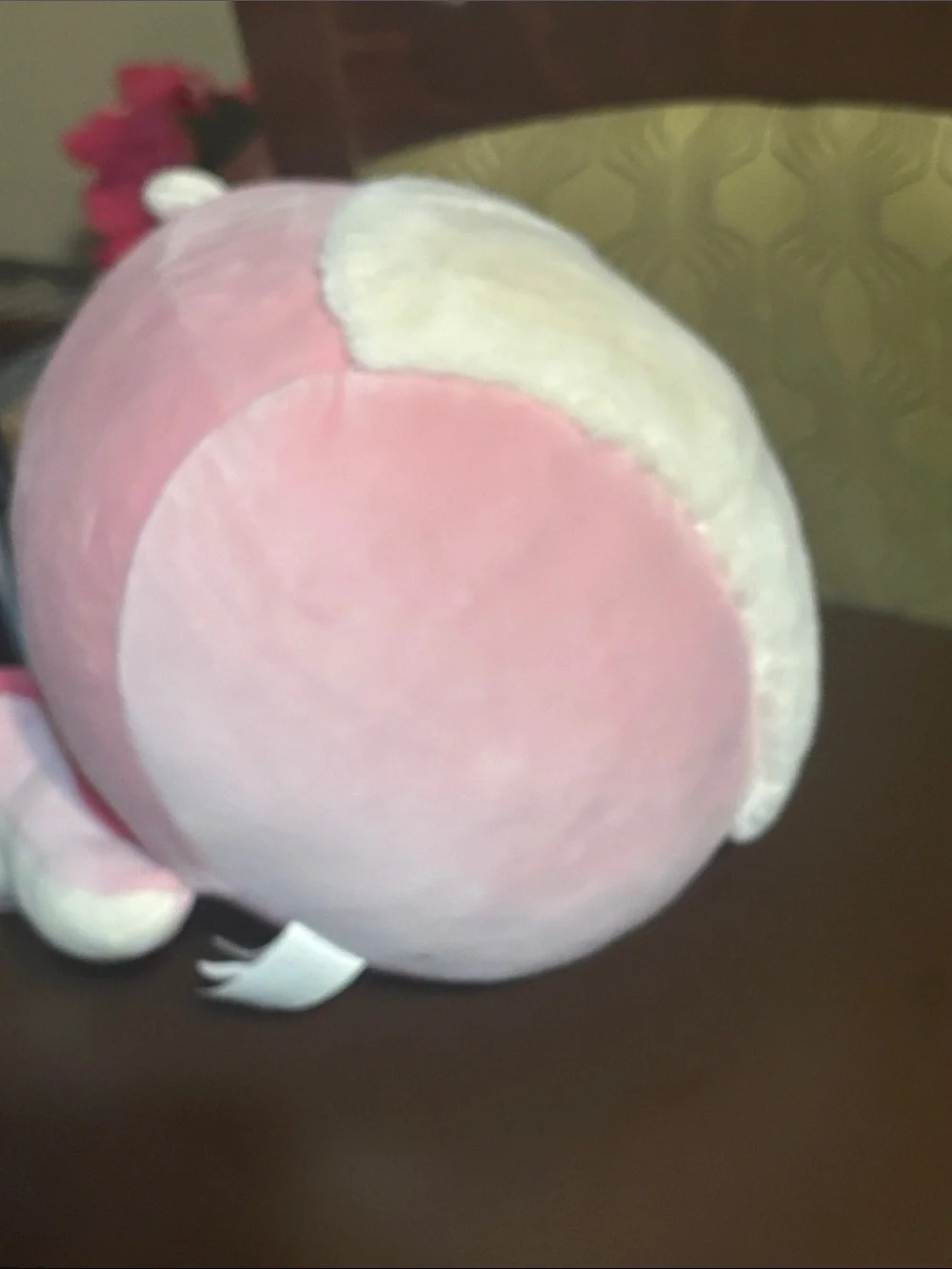 Squishmallows Pink and White Plush Animal Accent Pillow